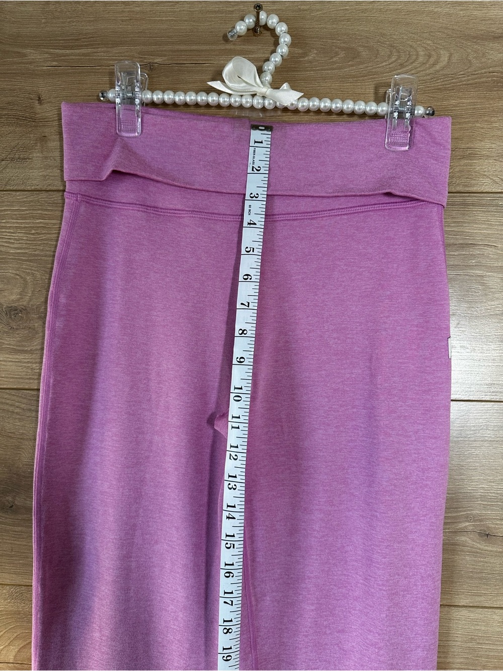 Vuori Pink Halo Foldover Pants Flare High-Rise Yoga Pants - Picture 6 of 9